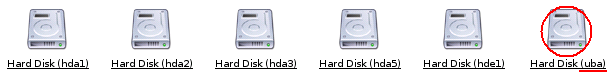 USB Xg[WNbNAuba, sda, uba1, sda1 Ȃǂƕ\